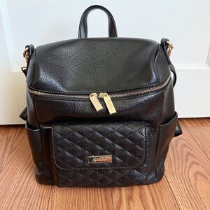 Luli Bebe Petit Monaco Diaper Backpack Ebony Black